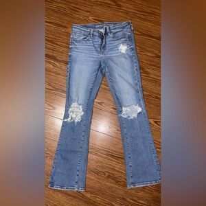 Distressed Blue Jeans, new without tag, women’s 6 short